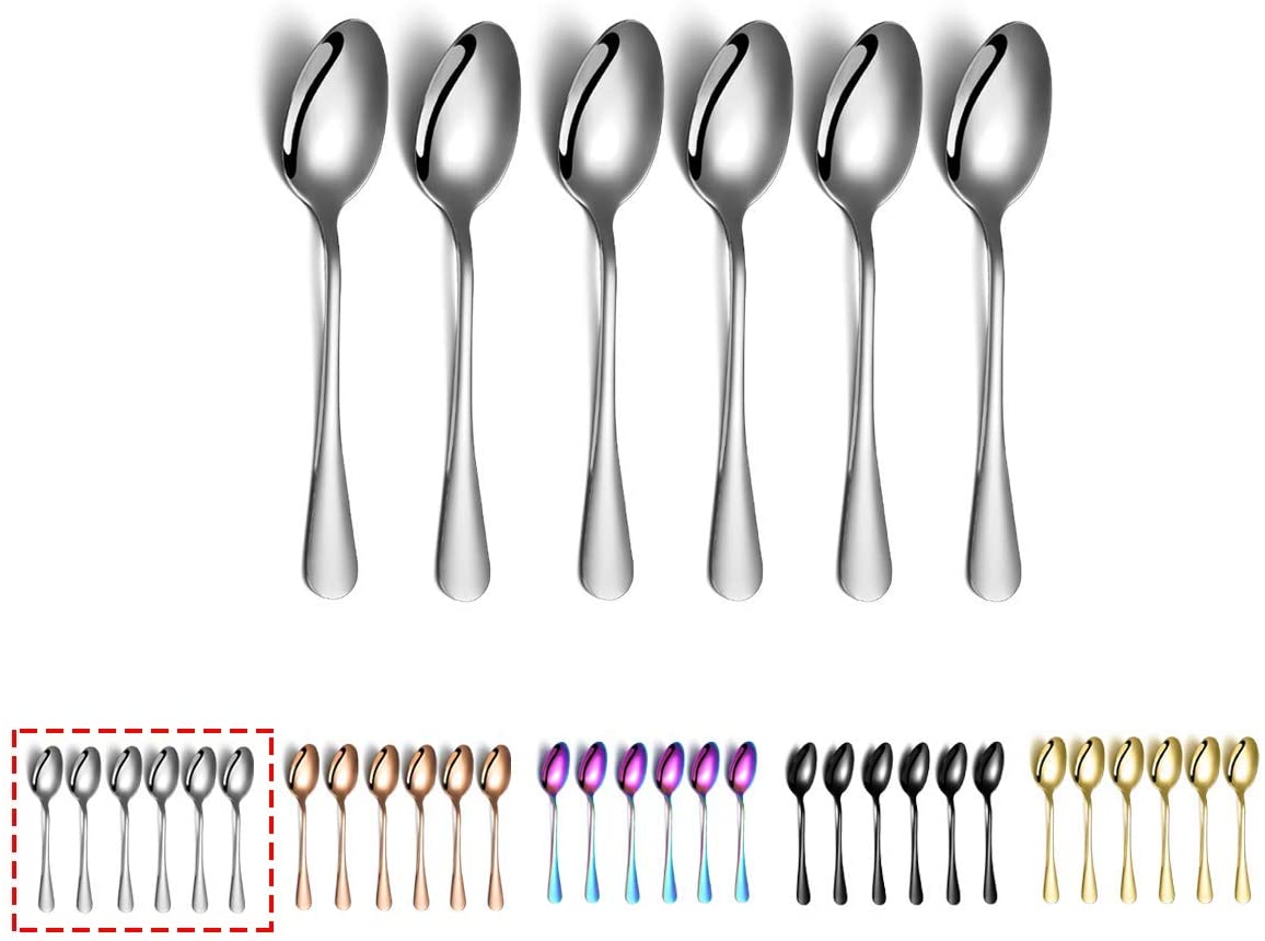 Coffee Spoons, Kyraton 5.5" Espresso Spoons Tea Spoons, Stainless Steel Small Mini Spoons, Tiny Spoon Set For Parties, Wedding Pack of 6